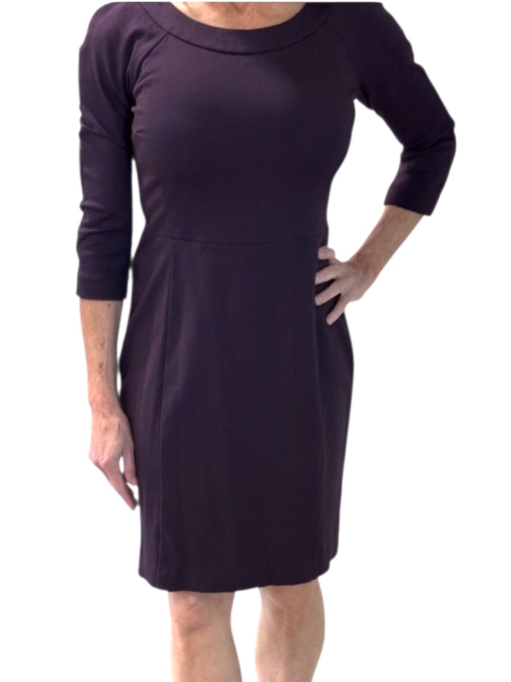 Banana Republic 3/4 Sleeve Jersey Knit Sheath Dress - Purple Size 2